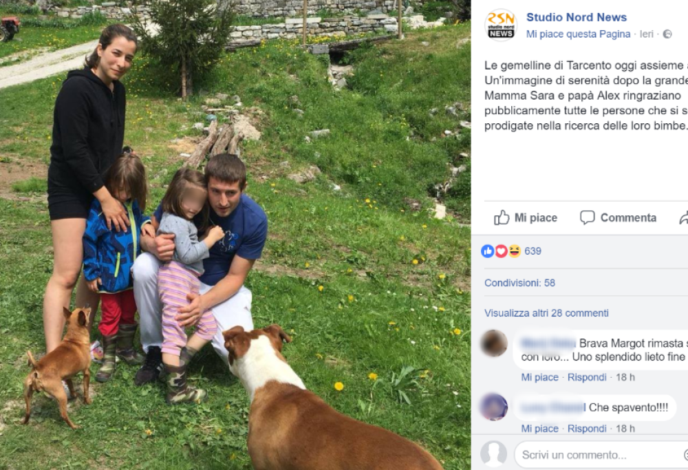 Gemelline scomparse: la loro pitbull le ha protette tutto il tempo