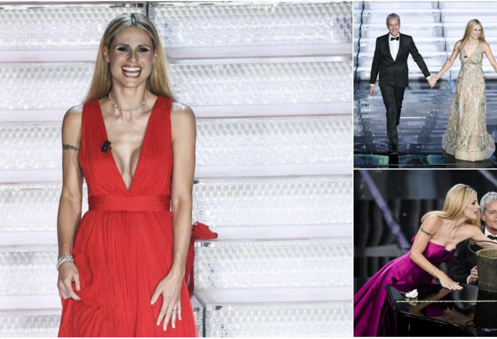 Ecco gli abiti di Michelle Hunziker nella seconda serata di Sanremo