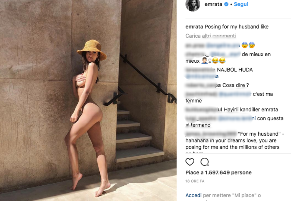 Emily Ratajkowski dedica alcuni scatti decisamente hot al neo marito