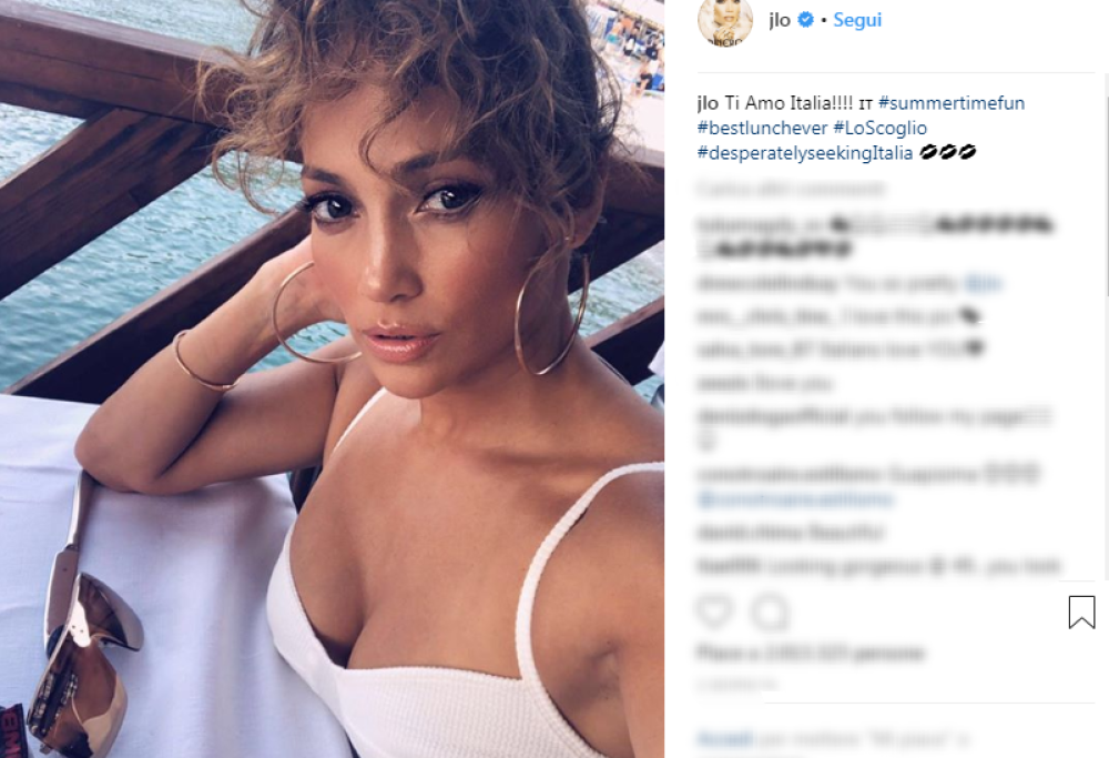 Jennifer Lopez innamorata dell’Italia