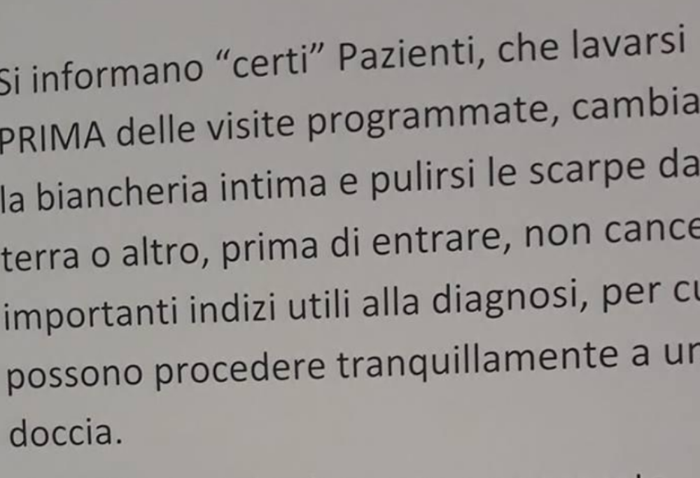 Messina, l’avviso shock del primario ai pazienti: “Lavatevi prima delle visite”