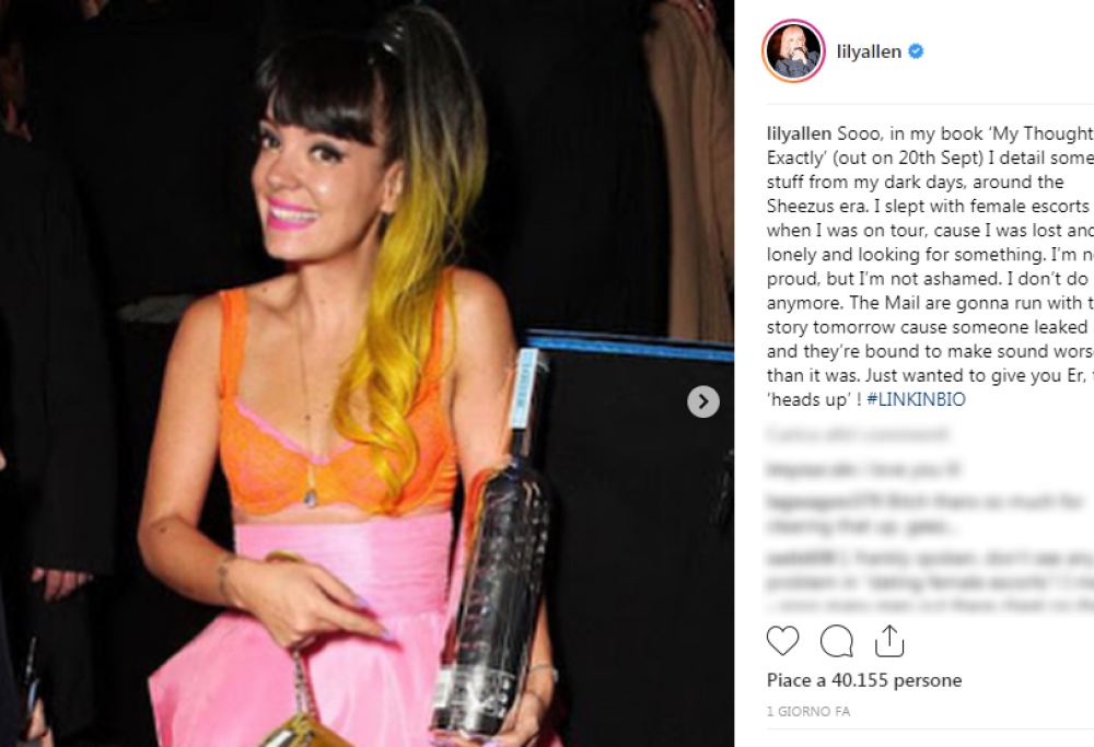 Lily Allen: “Sono andata a letto con delle prostitute”