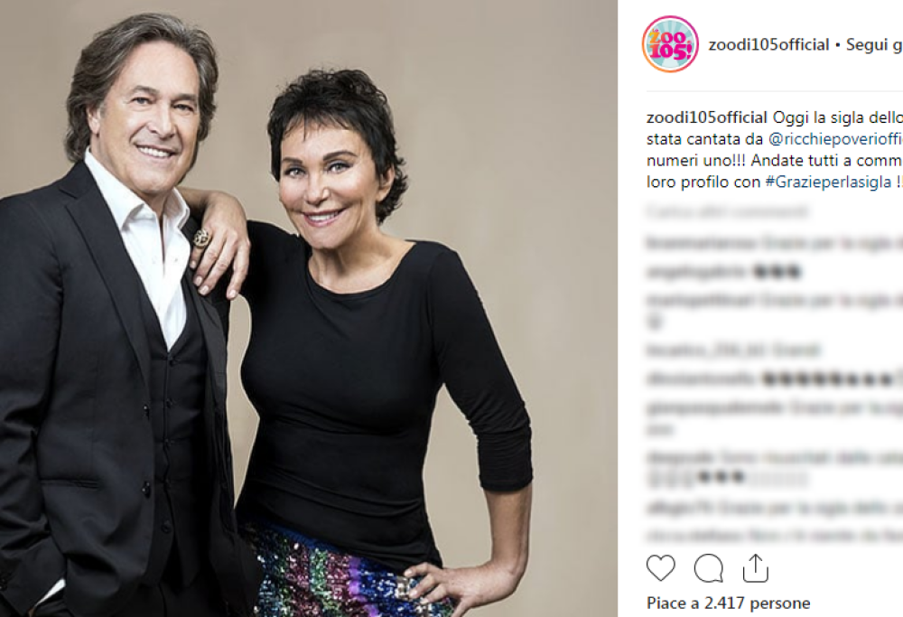 Lo Zoo di 105: ascolta la sigla della trasmissione cantata dai Ricchi e Poveri