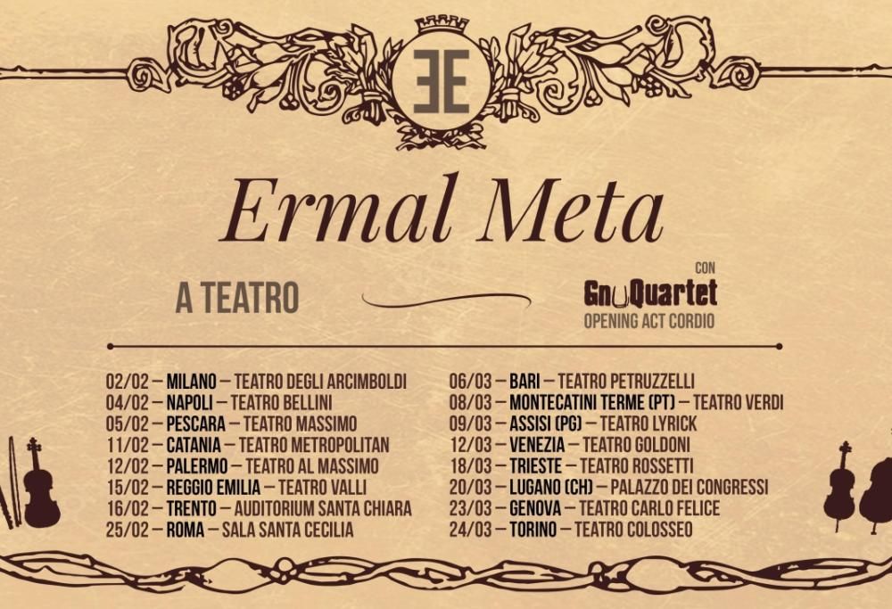 Ermal Meta in tour nei teatri con GnuQuartet