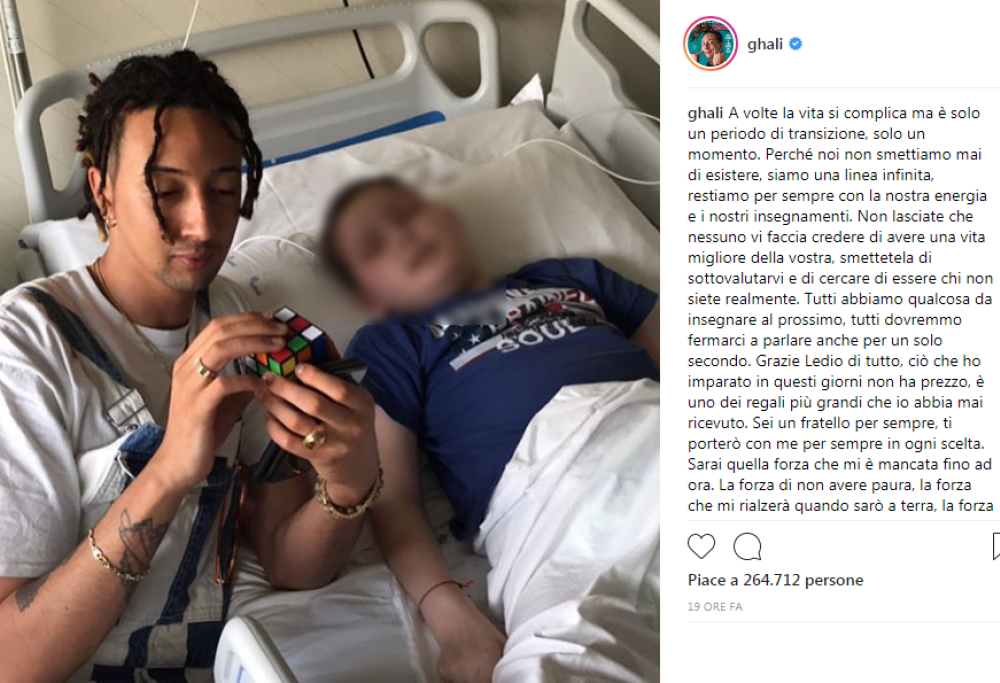 L’addio di Ghali al suo piccolo fan : “Sarai quella forza che mi è mancata fino ad ora”