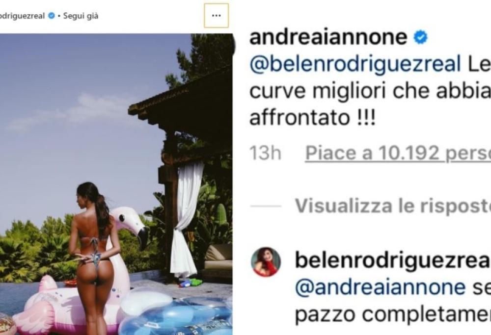 Belen mostra le curve e il commento di Iannone è epico