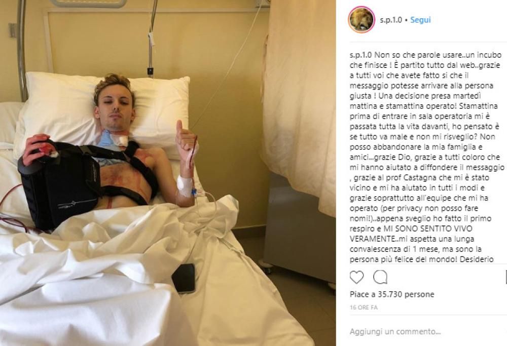 Aveva cercato l’aiuto di un chirurgo sui social: ora Salvatore Pezzano sta bene
