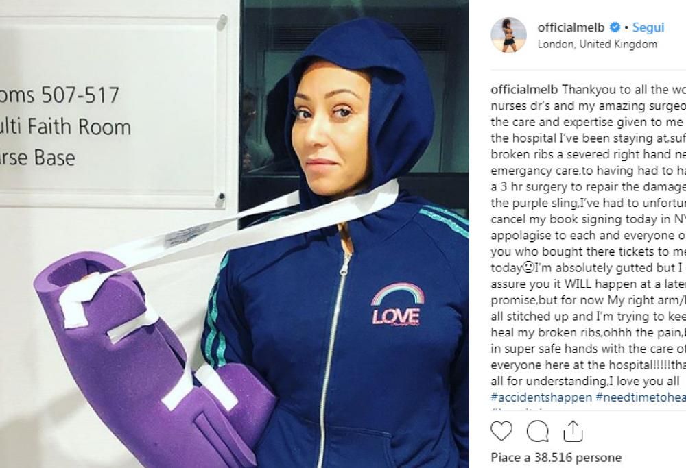 Spice Girls, paura per Mel B: ricoverata per un incidente