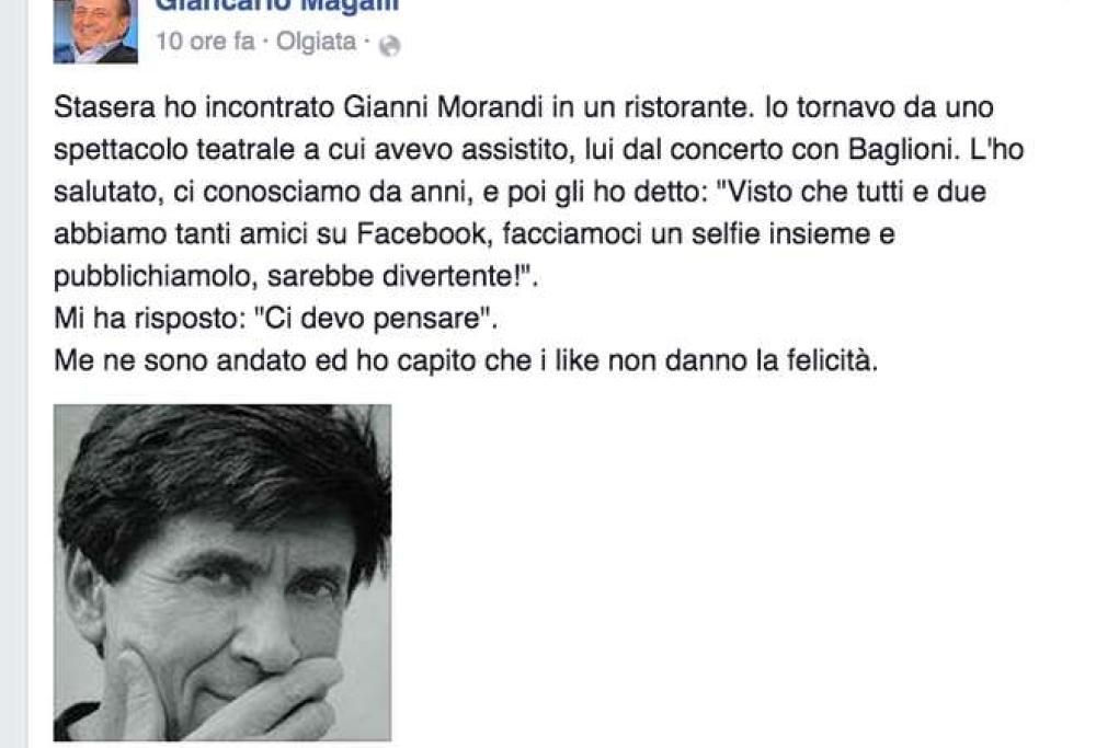 GIANCARLO MAGALLI VS MORANDI: Non ha voluto farsi un Selfie con me. è guerra social!