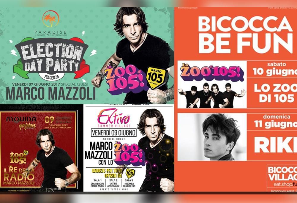 LE SERATE DEL WEEK END CON MARCO MAZZOLI E LO ZOO DI 105!