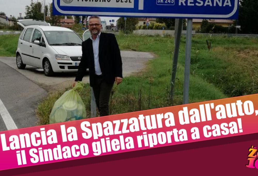 Lancia la Spazzatura dall’auto, il Sindaco gliela riporta a casa!