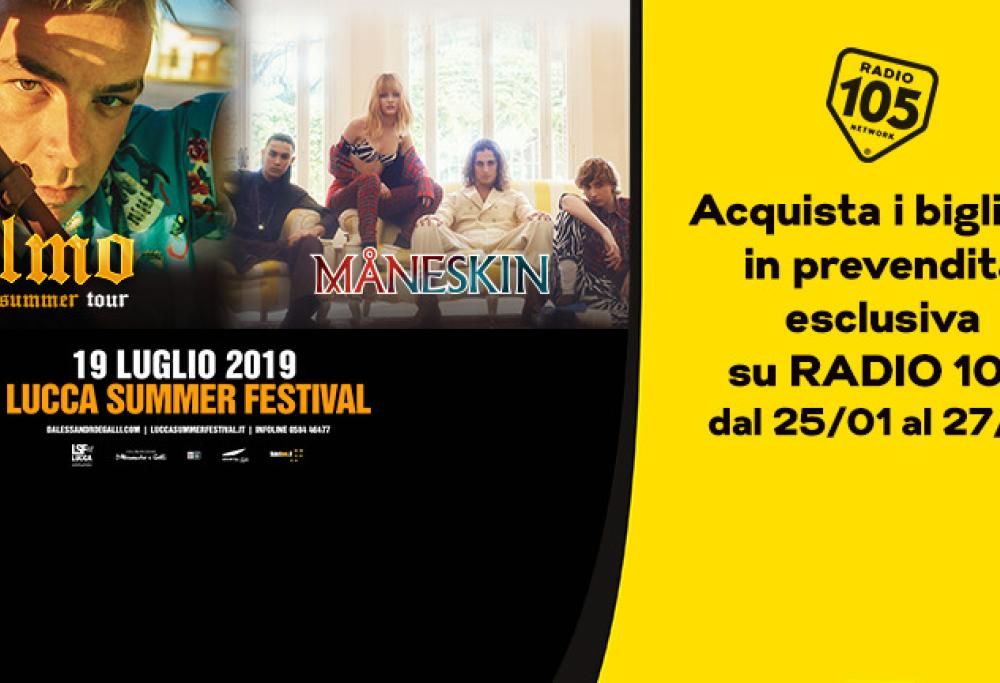 Salmo e i Måneskin si aggiungono al programma del Lucca Summer Festival. I biglietti in prevendita esclusiva su Radio 105