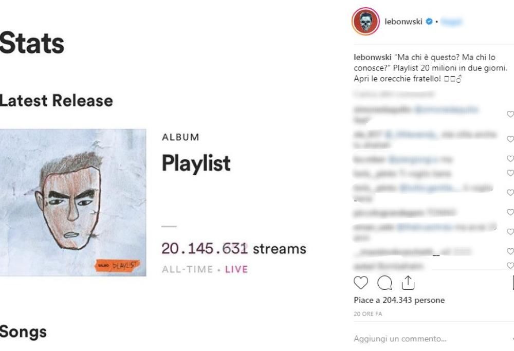 Salmo, il nuovo disco “Playlist” è già da record