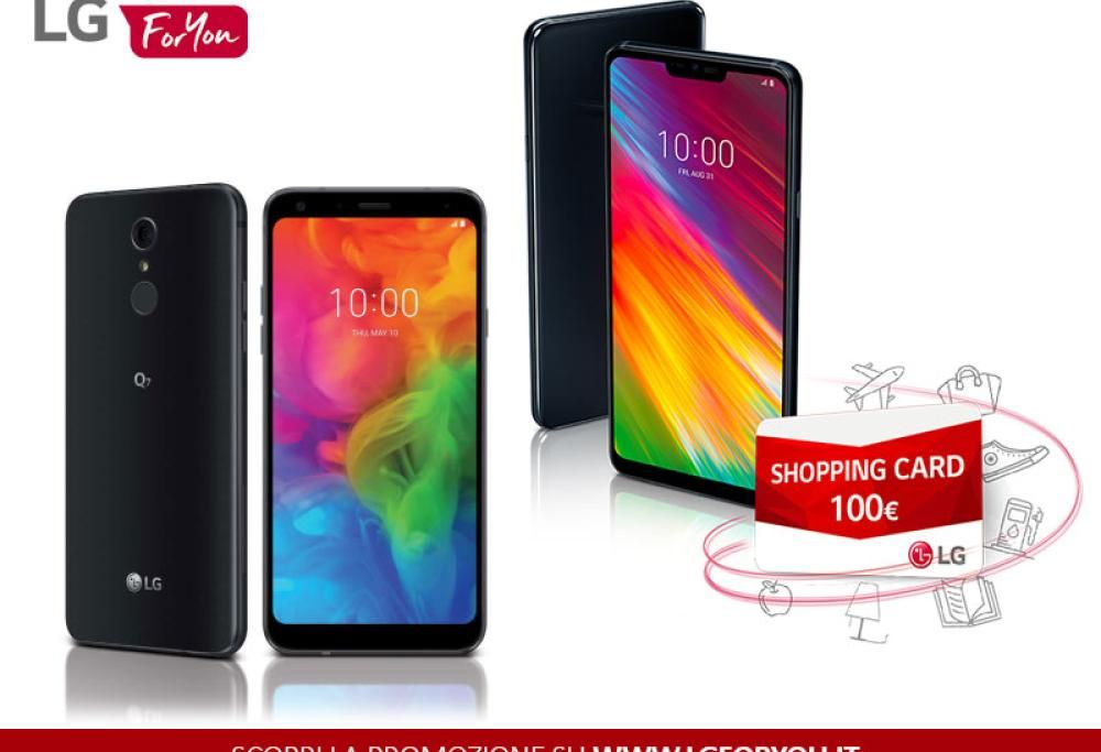 In cerca di idee per Natale? Acquista uno del modelli dual-sim LG G7 FIT o LG Q7, in regalo una shopping card da 100€!