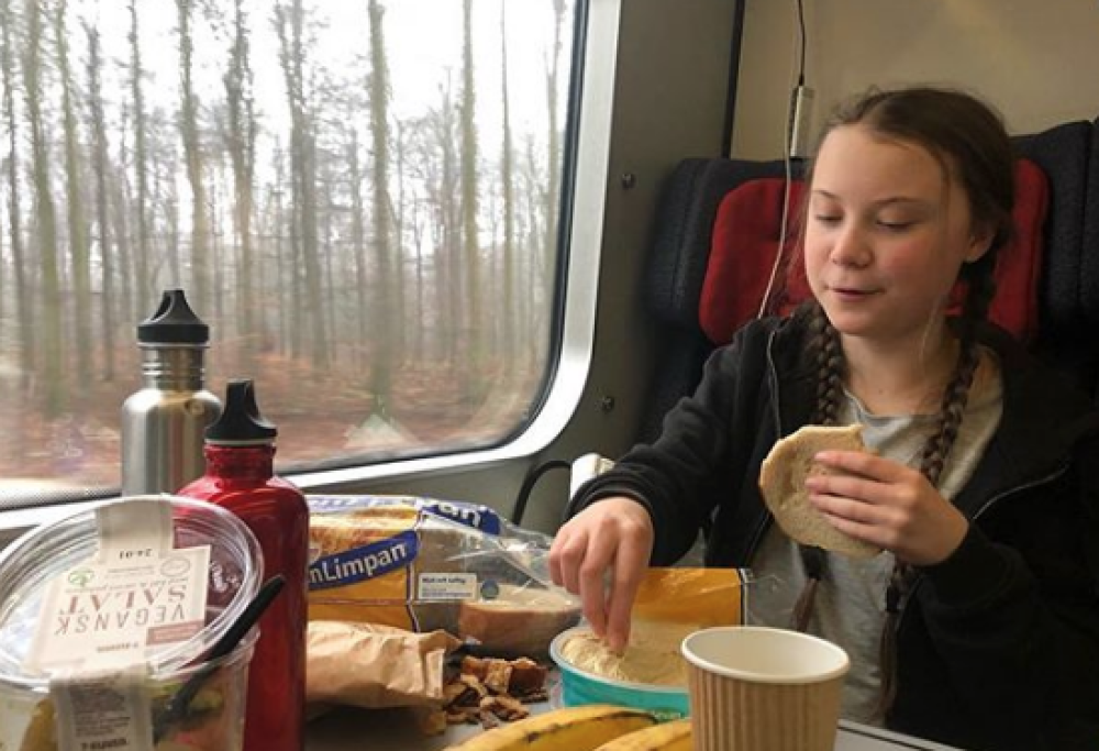 Greta criticata per una foto: “Usi la plastica, ipocrita”