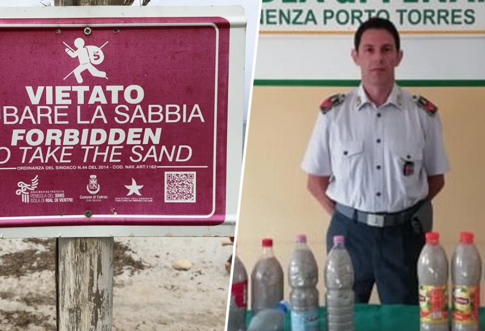 Coppia francese ruba 200 kg di sabbia in Sardegna: ora rischiano sei anni di carcere!