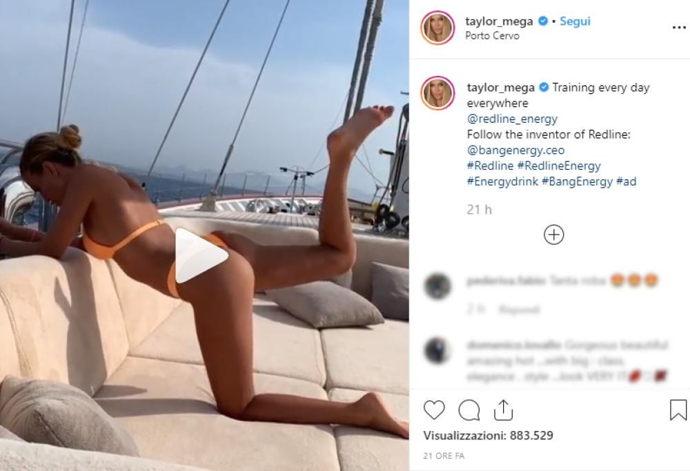Taylor Mega: l’allenamento hot in bikini infiamma il web