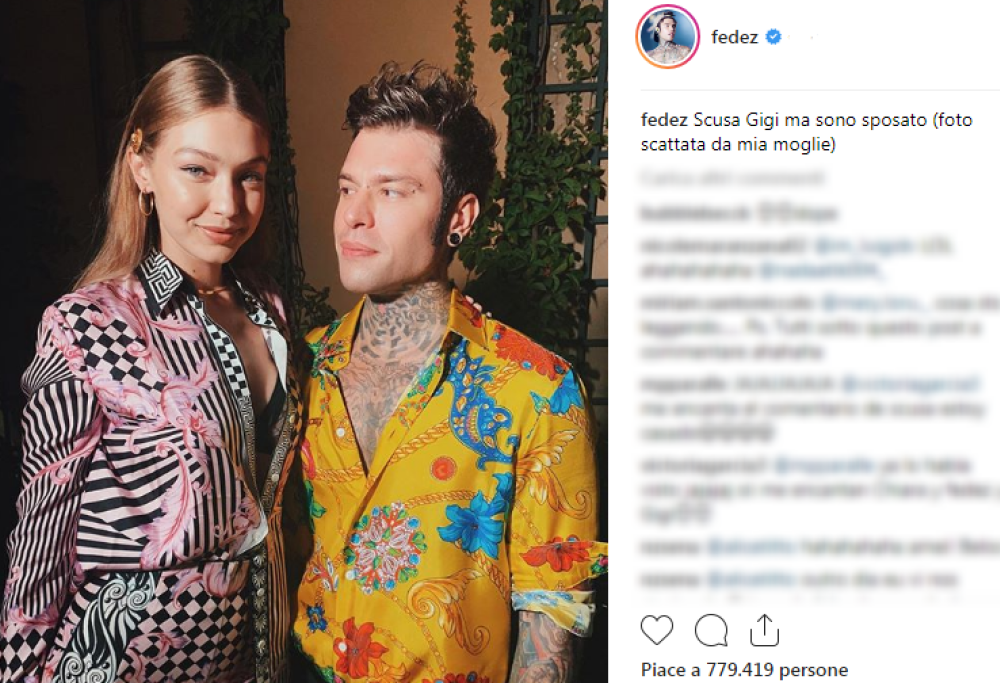 Fedez e la foto con Gigi Hadid: “Scusa, ma sono sposato”
