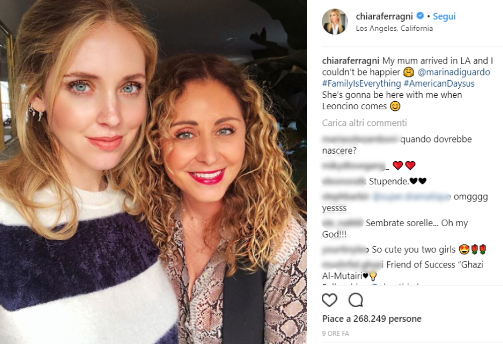 La mamma di Chiara Ferragni sbarca a Los Angeles per stare più vicina alla figlia