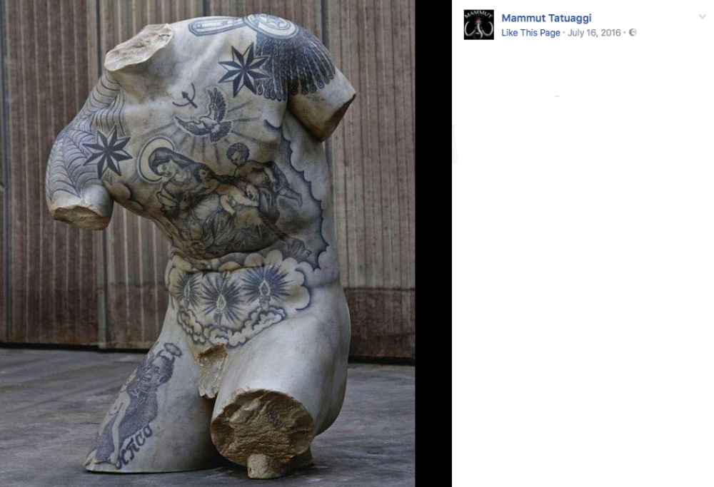 Sculture classiche tatuate: ecco il lavoro di un artista italiano