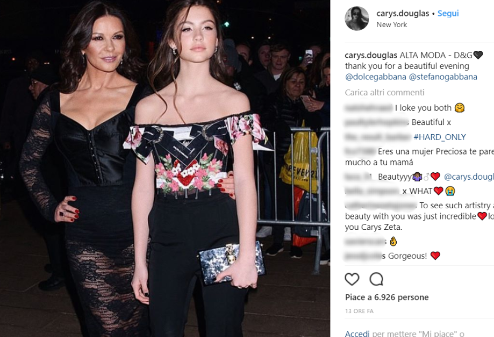 Ecco come è diventata la figlia di  Michael Douglas e Catherine Zeta-Jones