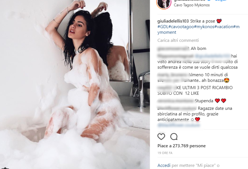 Giulia De Lellis: prima vacanza da single dopo la rottura con Andrea Damante