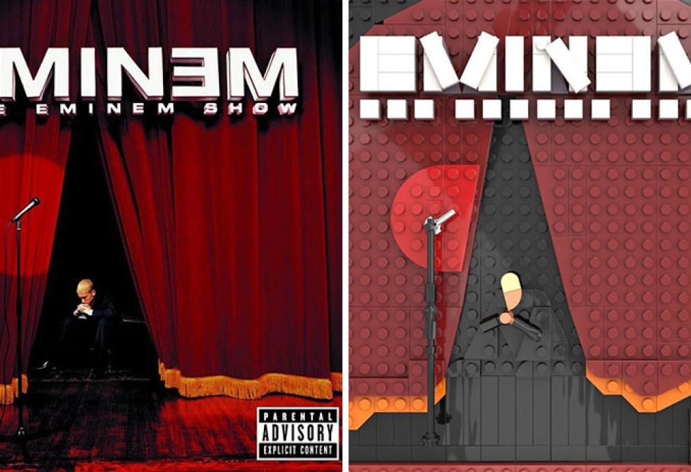 Le copertine di album storici sono state riprodotte con dei Lego