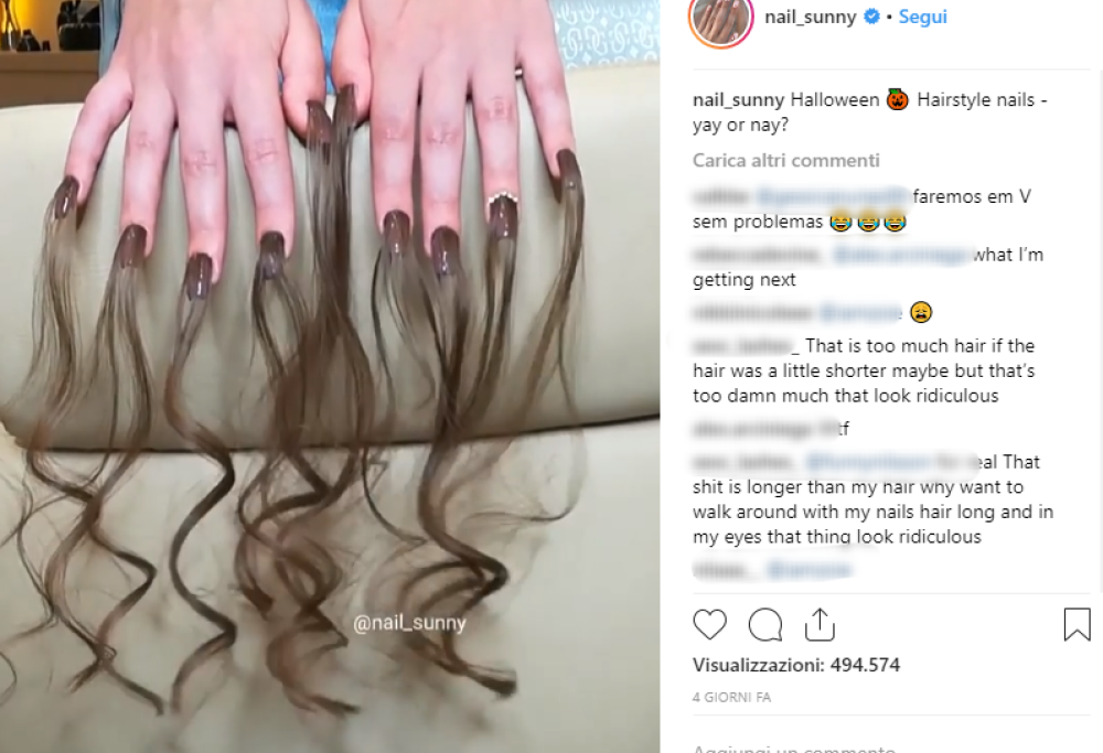 Unghie con i capelli lunghi: l’ultima tendenza arriva dalla Russia