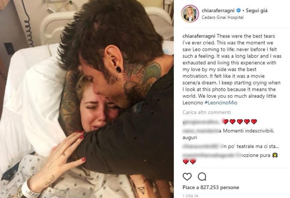 Le lacrime di Chiara Ferragni dopo il parto