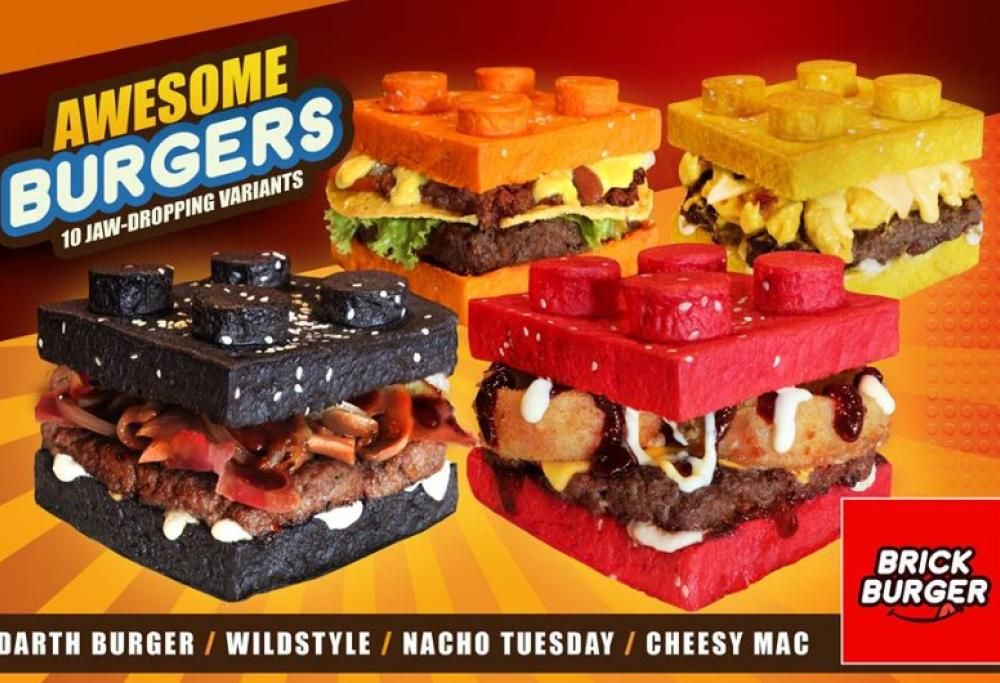 La Lego-mania non ha confini: nelle Filippine gli hamburger sono a forma di mattoncino