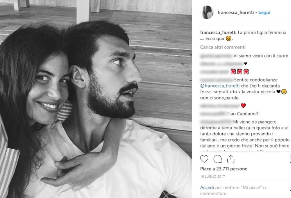 Francesca Fioretti torna sui social a 7 mesi dalla morte di Astori e lo fa in modo struggente