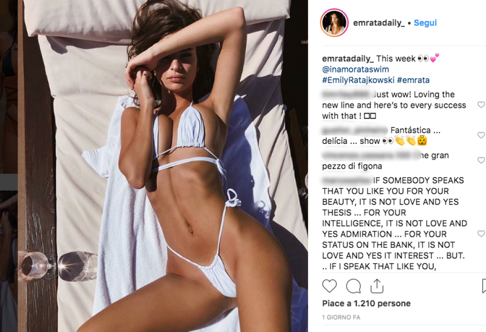 Emily Ratajkowski sconvolge i suoi follower con un bikini davvero mini