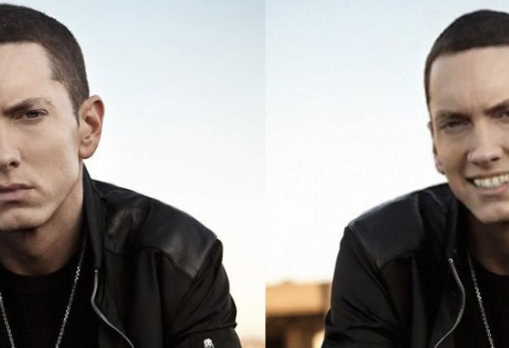 Un grafico ha “messo” il sorriso a Eminem:  ecco come sarebbe Slim Shady sorridente