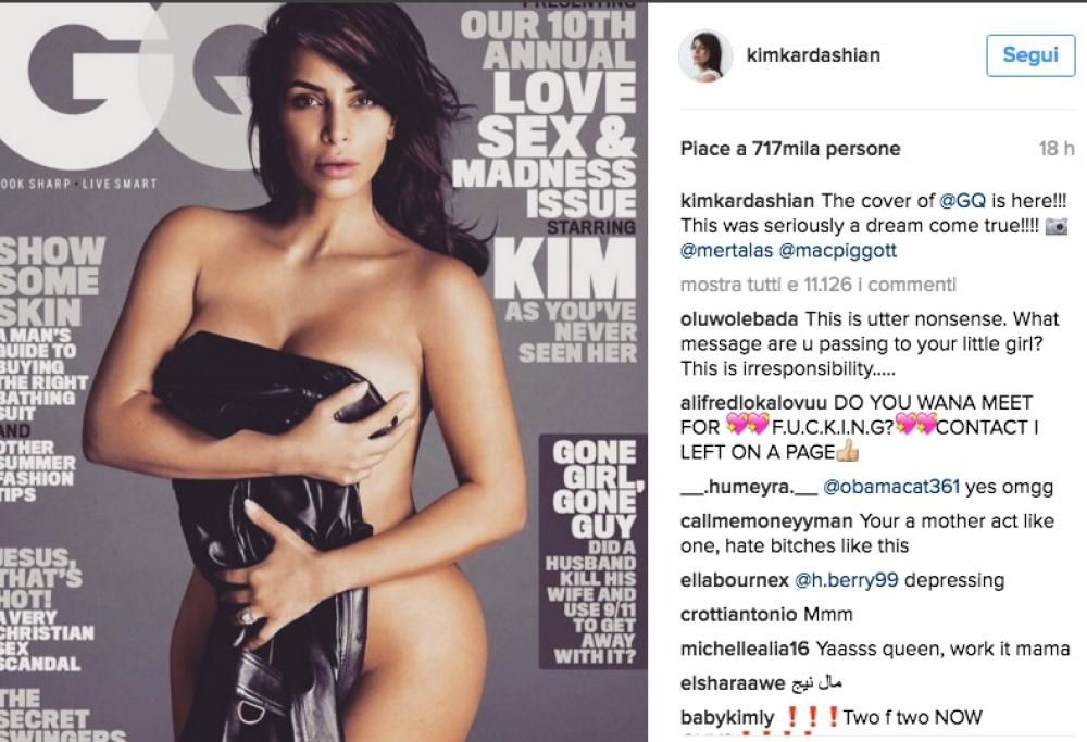 Foto senza veli su GQ per Kim Kardashian, moglie di KanYe West