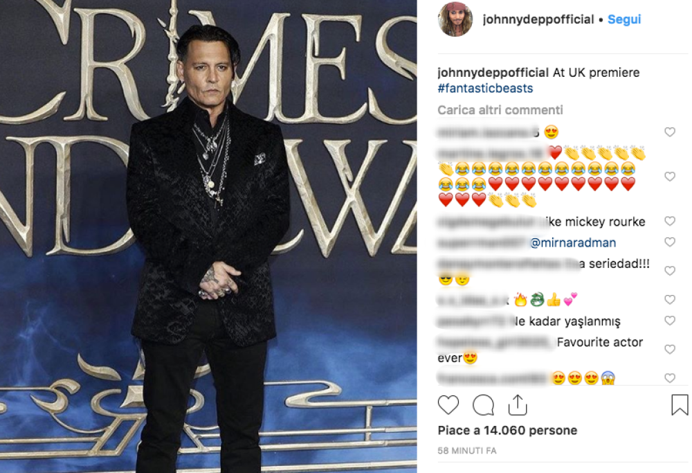 Johnny Depp è tornato in forma: eccolo alla prima di “Animali Fantastici”