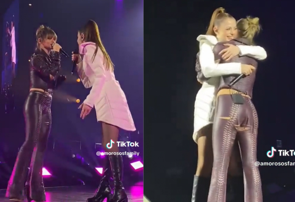 Annalisa e Alessandra Amoroso insieme sul palco: duetto e abbraccio