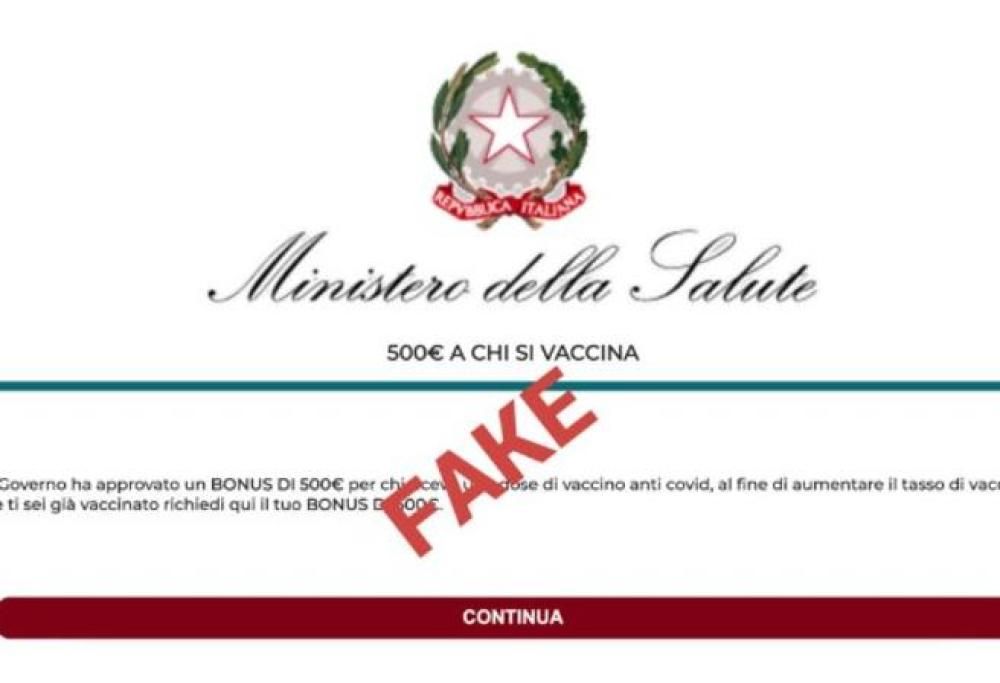 “Bonus di 500 euro per chi riceve il vaccino anti-Covid” ma è una truffa!