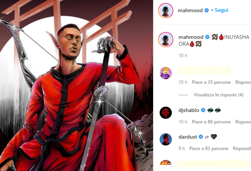 Mahmood ha pubblicato il nuovo singolo “Inuyasha”