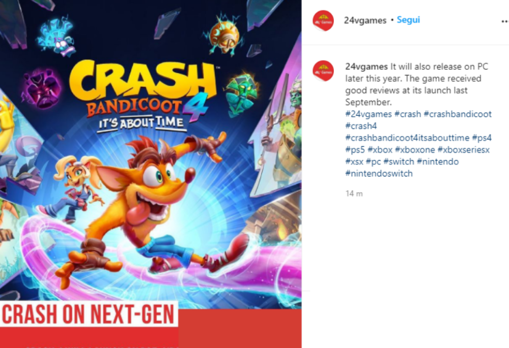 L’era Crash Bandicoot continua: arriva su PS5 e Xbox Series X il capitolo 4