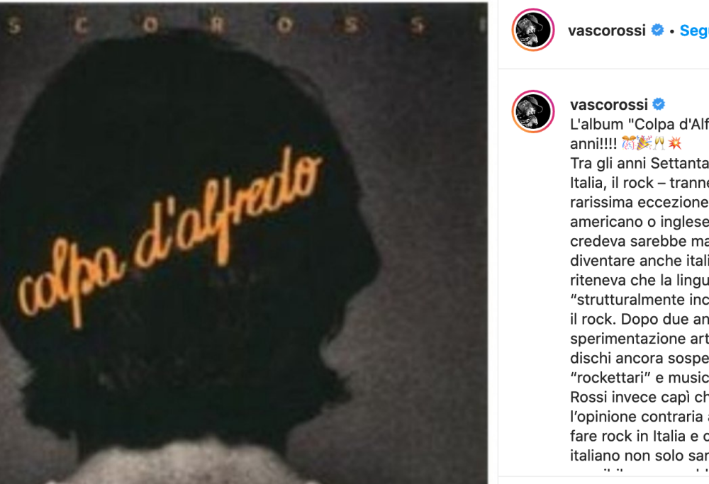 Colpa d’Alfredo di Vasco Rossi compie 40 anni!
