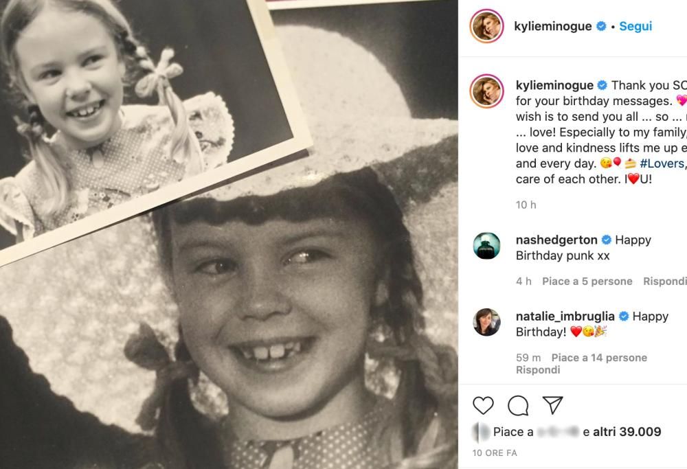 Kylie Minogue compie 52 anni: la foto ricordo su Instagram