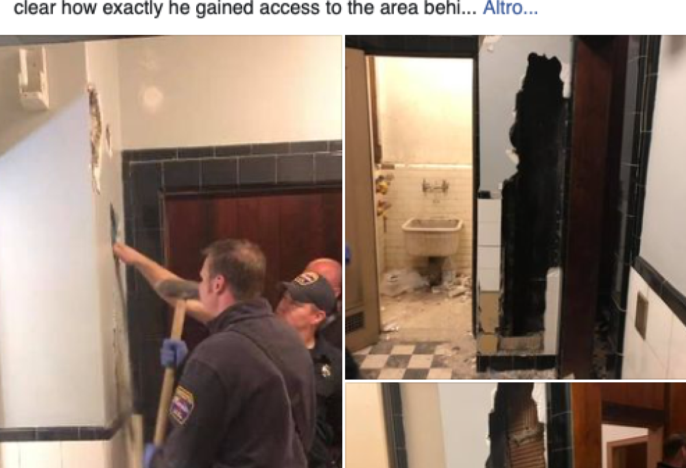 Nudo e intrappolato in un muro per giorni