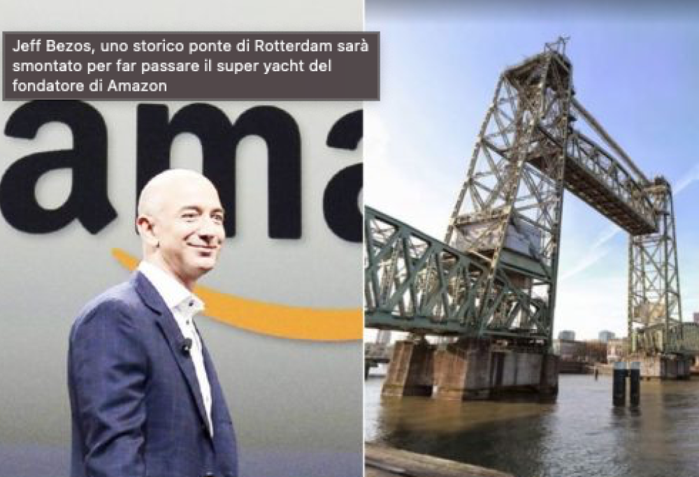 Il superyacht di Bezos e il ponte che deve essere smontato