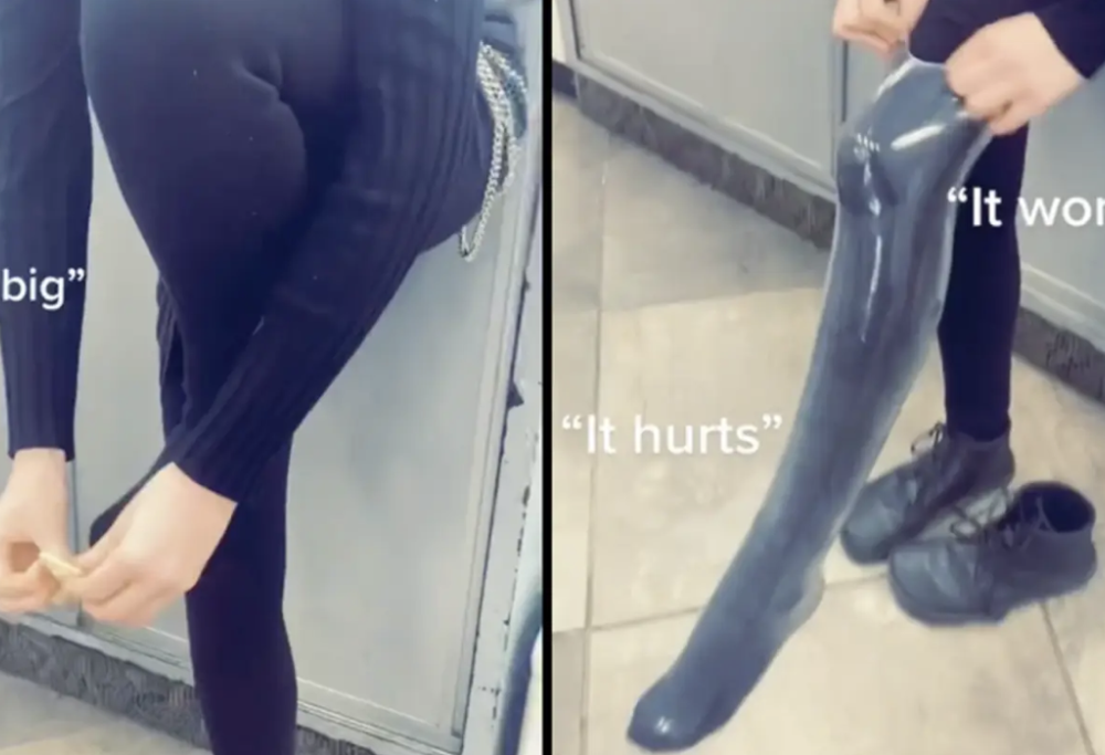 Si infila un preservativo in una gamba