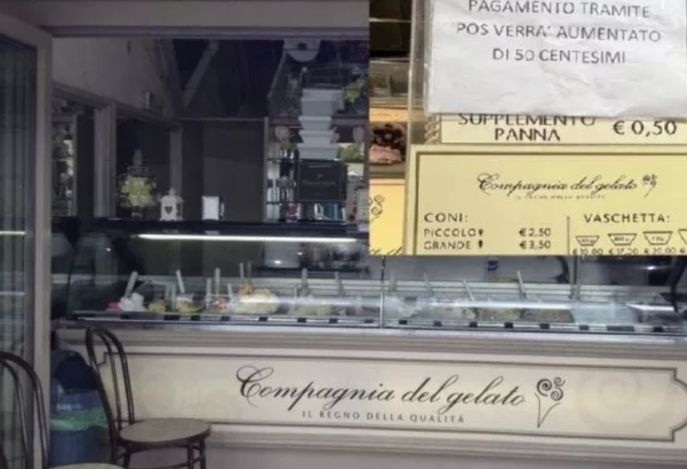 Gelato più caro con il bancomat