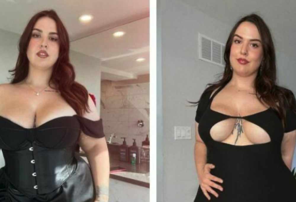 La modella che nasconde le bottiglie nel sedere