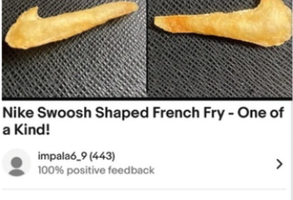 Vende patatina a forma di logo Nike per 1800 dollari