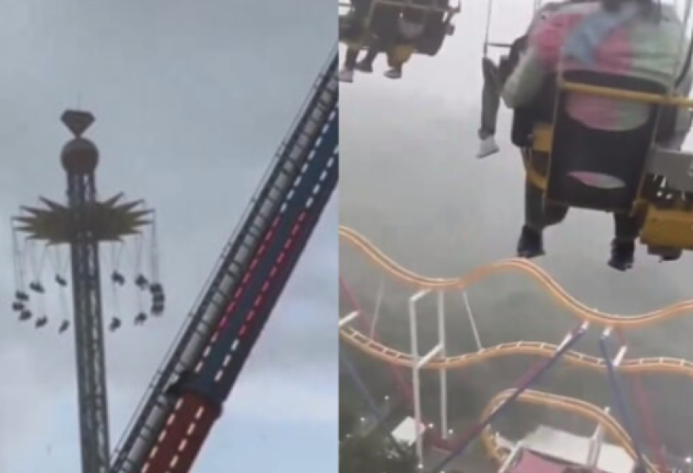 Bloccati a 70 metri di altezza sulla giostra