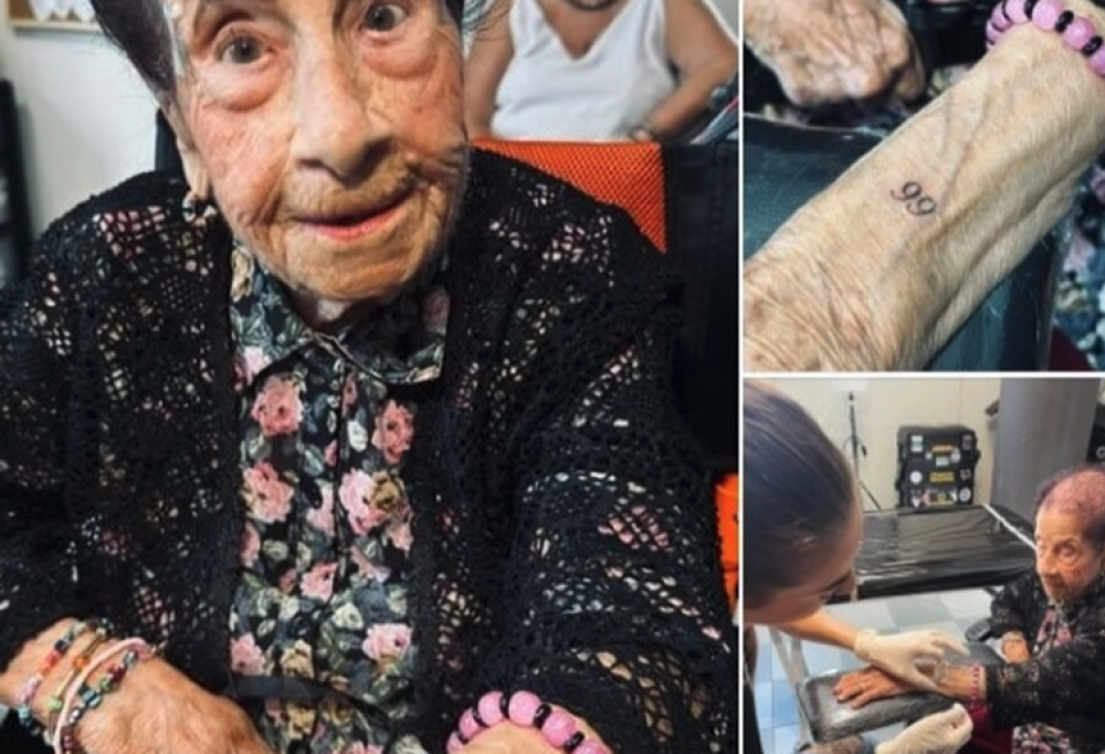 Compie 99 anni e si fa tatuare