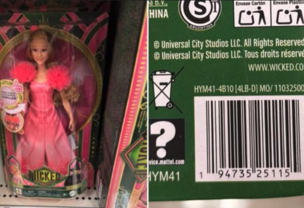 Il link sulla scatola di una bambola rimanda a un sito porno